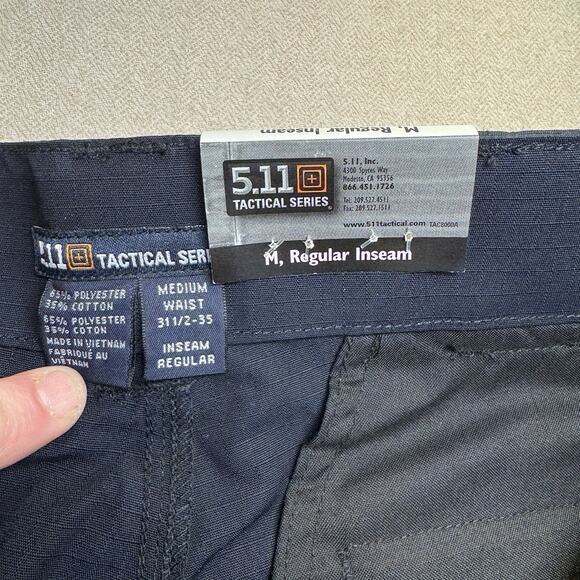 511 Tactical TDU Pants Men's Medium Reg. Inseam 31.5x35 BLACK Ripstop Adjustable - Picture 6 of 7